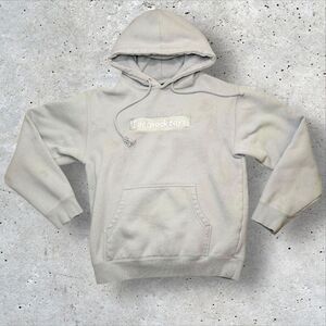 Backpackboyz Box Logo Hoodie Gray Size Small Embroidered Streetwear Pullover
